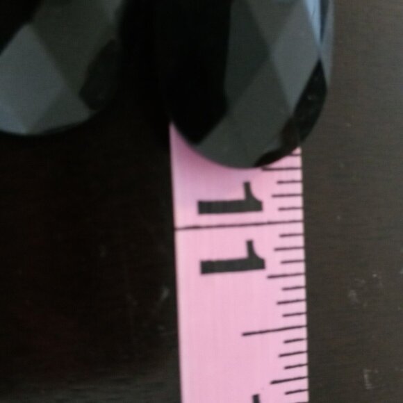 Elegant Faceted Black Teardrop Necklace Silver Tone Statement Costume Jewelry - Picture 6 of 9